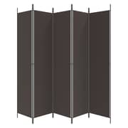 vidaXL 5-Panel Room Divider Brown 250x220 cm Fabric vidaXL 5-Panel Room Divider Brown 250x220 cm Fabric
