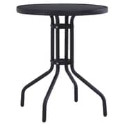 vidaXL Garden Table Black 60 cm Steel and Glass vidaXL Garden Table Black 60 cm Steel and Glass