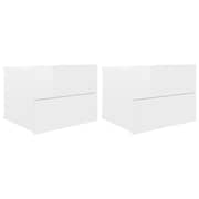 vidaXL Bedside Cabinets 2 pcs High Gloss White 40x30x30 cm Engineered Wood vidaXL Bedside Cabinets 2 pcs High Gloss White 40x30x30 cm Engineered Wood