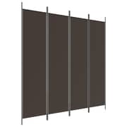 vidaXL 4-Panel Room Divider Brown 200x200 cm Fabric vidaXL 4-Panel Room Divider Brown 200x200 cm Fabric