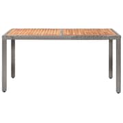 vidaXL 7 Piece Outdoor Dining Set with Cushions Poly Rattan Grey vidaXL 7 Piece Outdoor Dining Set with Cushions Poly Rattan Grey