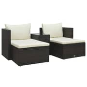 Vidaxl 5 Piece Garden Lounge Set With Cushions Poly Rattan Brown Vidaxl 5 Piece Garden Lounge Set With Cushions Poly Rattan Brown