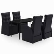 vidaXL 5 Piece Garden Dining Set with Cushions Black vidaXL 5 Piece Garden Dining Set with Cushions Black