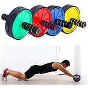 ULTIMAX Power Stretch Ab Workout Wheel Roller Exercise Equipment Ab Wheel Power Roller Two-Wheel Hand Pusher AB Roller Wheel Abdomen Roller Exercise Wheel Assorted color
