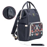 Sunveno Diaper Bag with USB Black Embroidery