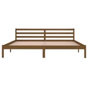 vidaXL Day Bed Solid Wood Pine 200x200 cm Super King Honey Brown