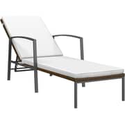 Vidaxl Garden Sun Lounger With Cushion Poly Rattan Brown