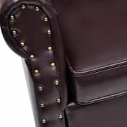 Vidaxl Armchair With Footstool Dark Brown Faux Leather Vidaxl Armchair With Footstool Dark Brown Faux Leather