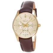 Omax PL11G15I Women's Multifunction Leather Watch