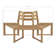 Vidaxl Tree Bench Half-hexagonal 160 Cm Solid Acacia Wood
