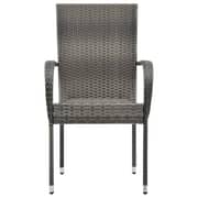 Vidaxl Stackable Outdoor Chairs 2 Pcs Grey Poly Rattan