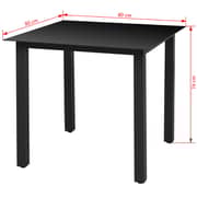 Vidaxl Garden Table Black 80x80x74 Cm Aluminium And Glass