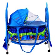 Baby Plus Baby Swing Cradle Cum Crib With Removable Mosquito Net - Blue