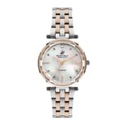 Beverly Hills Polo Club, BP3198X.520, Women's Analog Watch, White Mother of Pearl Dial Stainless-Steel Two-Tone Rose Gold Strap
