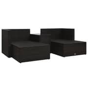 Vidaxl 5 Piece Garden Lounge Set With Cushions Poly Rattan Brown Vidaxl 5 Piece Garden Lounge Set With Cushions Poly Rattan Brown