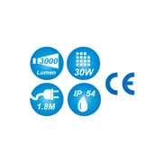 KING TONY LED WIRED FLOODLIGHT HEADLIGHT FLASHLIGHT KT 3000 LUMEN (EU PLUG)