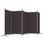 vidaXL 5-Panel Room Divider Brown 433x180 cm Fabric vidaXL 5-Panel Room Divider Brown 433x180 cm Fabric