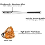 ULTIMAX Baseball bat with Lightweight Aluminum Alloy Baseball Bat and Glove, Teens Baseballs Set with Ball Carry Bag Safe & Durable Ideal Gift Choice for all Player Baseball Gloves 25in - Black