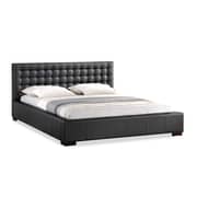 Madison Modern Bed with Upholstered Faux Leather Queen Bed with Mattress White