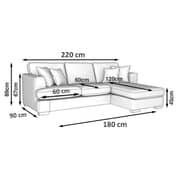 Galaxy Design Freya L Shape Sofa Grey