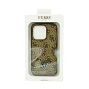 Guess 4G Double Card Triangle Hard Case For Iphone 14 Pro Brown