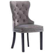 vidaXL Dining Chairs 6 pcs Grey Velvet vidaXL Dining Chairs 6 pcs Grey Velvet