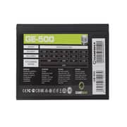 GameMax GE-500 ATX Non Modular Power Supply, 500 Watts, AC, FULL RANGE (100-240v) APFC, Mesh Shield cable, CE/EMI, 80+ Certificate , Black | GE-500