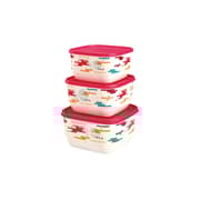 Trendy Square Colored Food Saver With Iml Design 3 Pcs Set (1,9 L + 2,6 L + 3,6 L ) Trendy Square Colored Food Saver With Iml Design 3 Pcs Set (1,9 L + 2,6 L + 3,6 L )