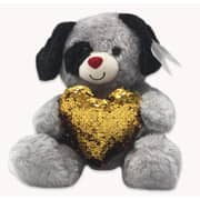 Just For Fun 32cm Teddy Bear with Heart Sequin Just For Fun 32cm Teddy Bear with Heart Sequin