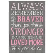 P. Graham Dunn Always Remember You Are Braver Than You Think 4X6 Tabletop Mini Wall Sign