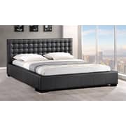 Madison Modern Bed with Upholstered Faux Leather Queen Bed with Mattress White