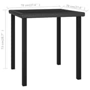 Vidaxl Garden Dining Table Black 70x70x73 Cm Poly Rattan Vidaxl Garden Dining Table Black 70x70x73 Cm Poly Rattan