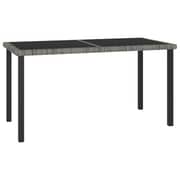 Vidaxl Garden Dining Table Grey 140x70x73 Cm Poly Rattan Vidaxl Garden Dining Table Grey 140x70x73 Cm Poly Rattan