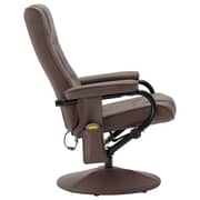 Vidaxl Tv Armchair With Foot Stool Brown Faux Leather Vidaxl Tv Armchair With Foot Stool Brown Faux Leather