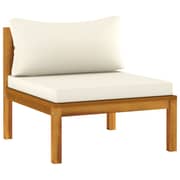 Vidaxl Sectional Middle Sofa With Cream White Cushion Acacia Wood Vidaxl Sectional Middle Sofa With Cream White Cushion Acacia Wood