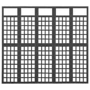 Vidaxl 5-panel Room Divider/trellis Solid Fir Wood Black 201.5x180 Cm Vidaxl 5-panel Room Divider/trellis Solid Fir Wood Black 201.5x180 Cm