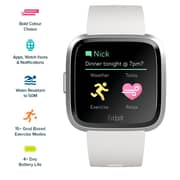 Fitbit Versa Lite Edition Smart Watch - White/Silver Aluminum
