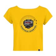 Marvel Captain Marvel Pager Women's Crop Top Mango Yellow Small Marvel Captain Marvel Pager Women's Crop Top Mango Yellow Small