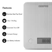 Geepas Silver Kitchen Scale With LCD Display Geepas Silver Kitchen Scale With LCD Display