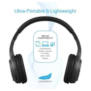 Promate Foldable On-Ear Wireless Stereo Headset with Built-in Music Controls Black