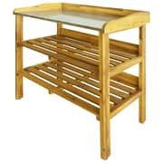 Vidaxl Potting Bench With 2 Shelves Solid Acacia Wood And Zinc Vidaxl Potting Bench With 2 Shelves Solid Acacia Wood And Zinc