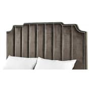 Chareau Velvet Upholstered Nailhead Queen Bed without Mattress Brown