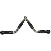 ULTIMAX V Rubber End Cable Machine Attachment Barbel Machine Cable Attachment Pro Grip Revolving Non Slip Handle Bar Pro Grip Revolving pull down Lat Bar-Silver, for Bicep Tricep