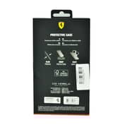 Ferrari Pu Leather Perforated Case With Nylon Base & Yellow Shield Logo For Iphone 14 Pro Red