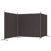vidaXL 3-Panel Room Divider Brown 525x180 cm Fabric vidaXL 3-Panel Room Divider Brown 525x180 cm Fabric