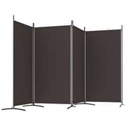 vidaXL 4-Panel Room Divider Brown 346x180 cm Fabric vidaXL 4-Panel Room Divider Brown 346x180 cm Fabric