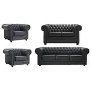 Ingles Sofa Sets 7 - Seater ( 3+2+1+1 ) in Black Color
