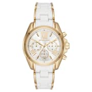 Michael Kors Ladies's Bradshaw Gold-Tone and White Silicone Watch Michael Kors Ladies's Bradshaw Gold-Tone and White Silicone Watch