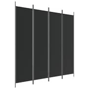 vidaXL 4-Panel Room Divider Black 200x200 cm Fabric vidaXL 4-Panel Room Divider Black 200x200 cm Fabric