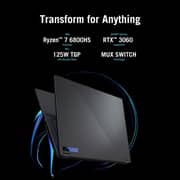 Asus ROG Flow X16 GV601RM-M6095W Gaming Laptop - Ryzen 7 3.2GHz 16GB 1TB 6GB Win11 16inch QHD+ Grey NVIDIA GeForce RTX 3060 English/Arabic Keyboard Asus ROG Flow X16 GV601RM-M6095W Gaming Laptop - Ryzen 7 3.2GHz 16GB 1TB 6GB Win11 16inch QHD+ Grey NVIDIA GeForce RTX 3060 English/Arabic Keyboard